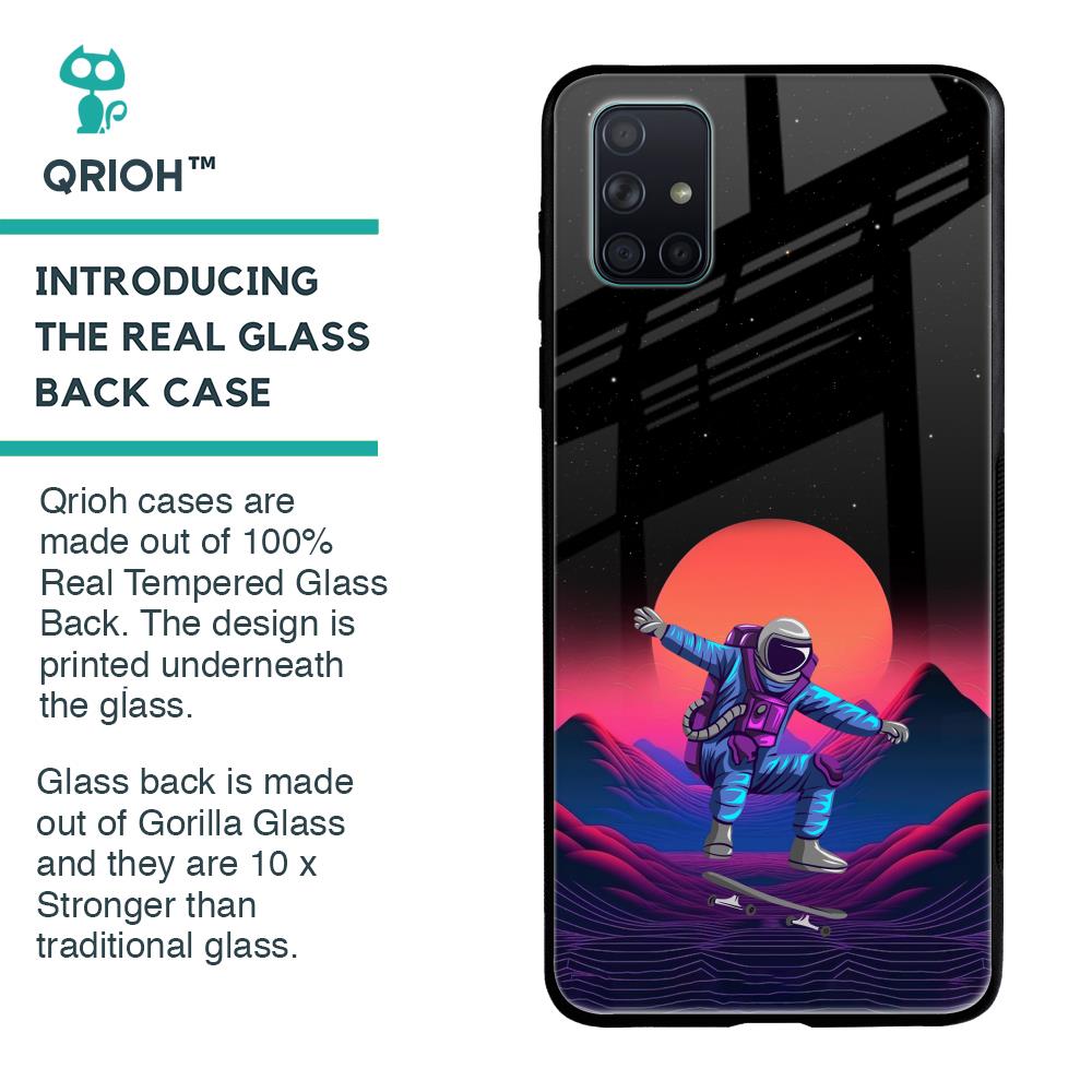 Retro Astronaut Glass Case for Samsung Galaxy A51