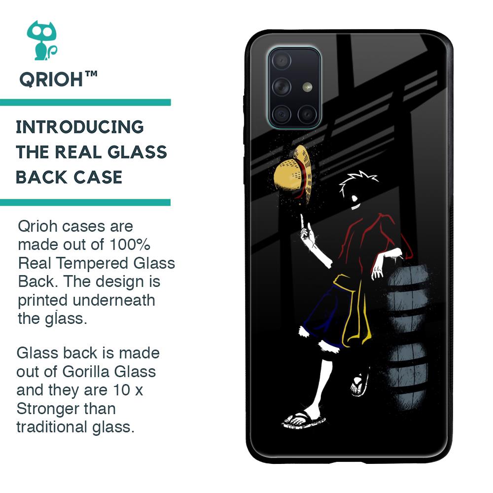 Luffy Line Art Glass Case for Samsung Galaxy A51