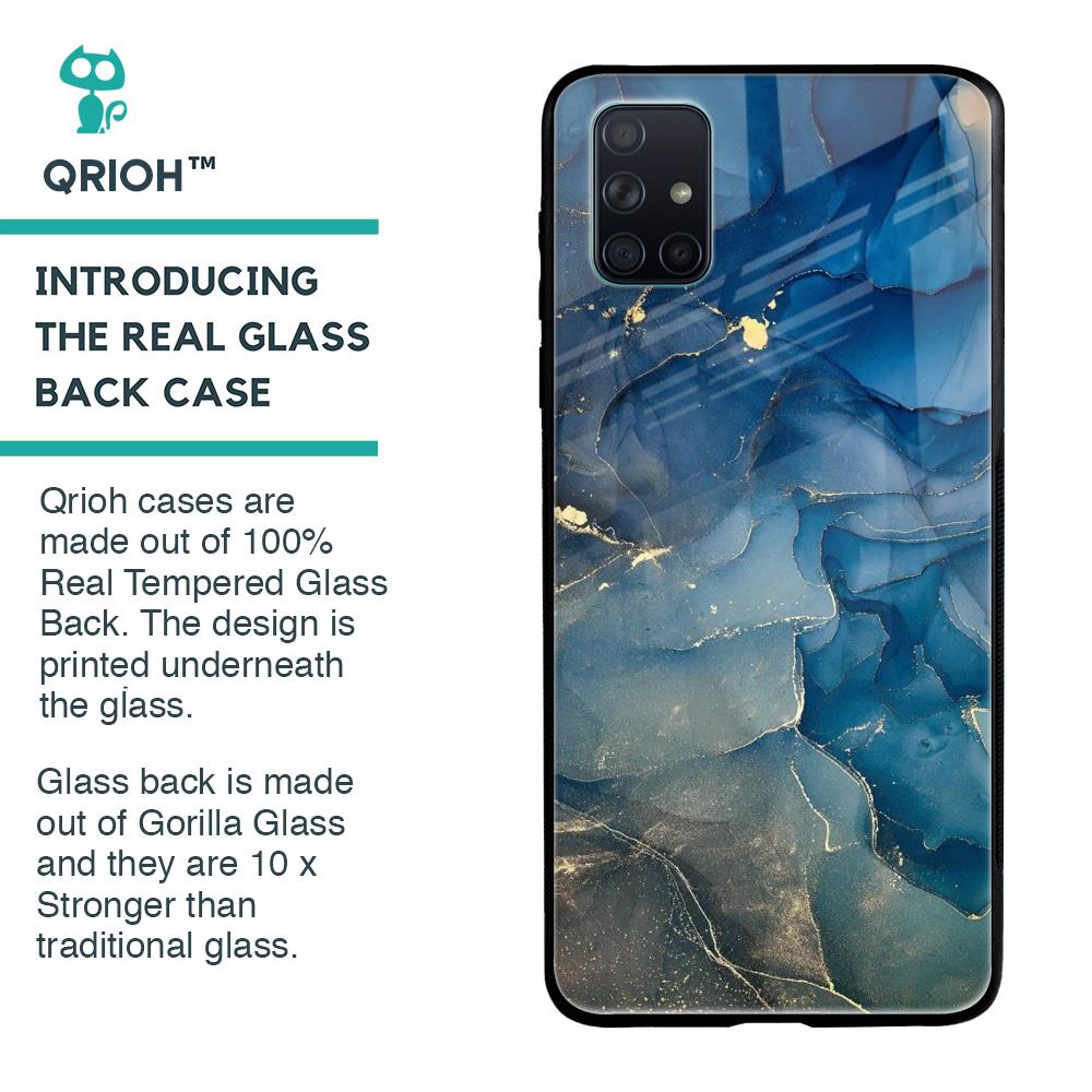 Blue Cool Marble Glass Case for Samsung Galaxy A51