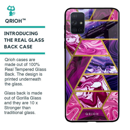 Electroplated Geometric Marble Glass Case for Samsung Galaxy A51