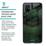 Green Leather Glass Case for Samsung Galaxy A51