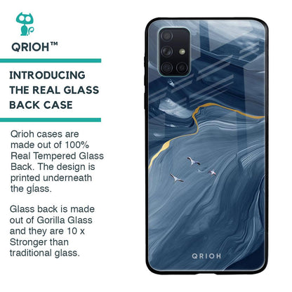 Deep Ocean Marble Glass Case for Samsung Galaxy A51