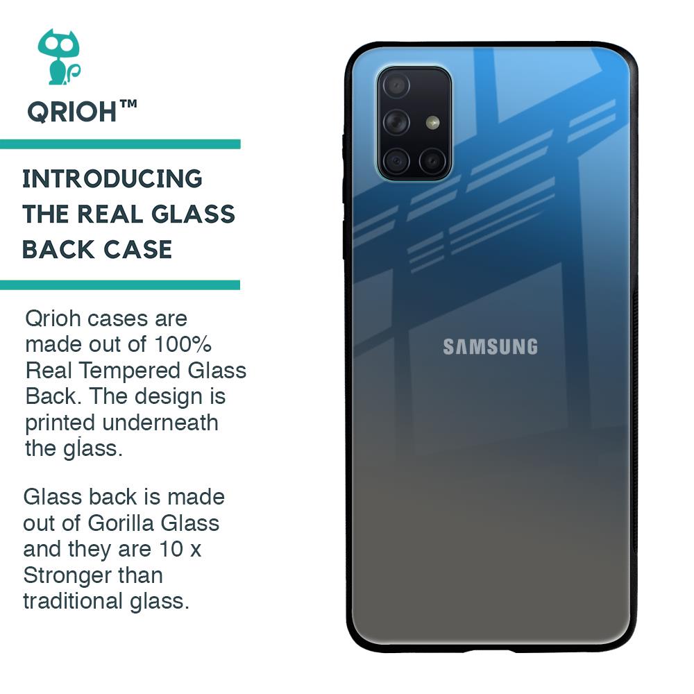 Blue Grey Ombre Glass Case for Samsung Galaxy A51