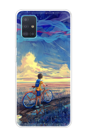 Riding Bicycle to Dreamland Samsung Galaxy A51 Back Cover