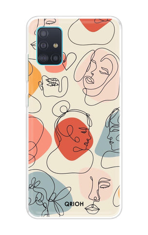 Abstract Faces Samsung Galaxy A51 Back Cover