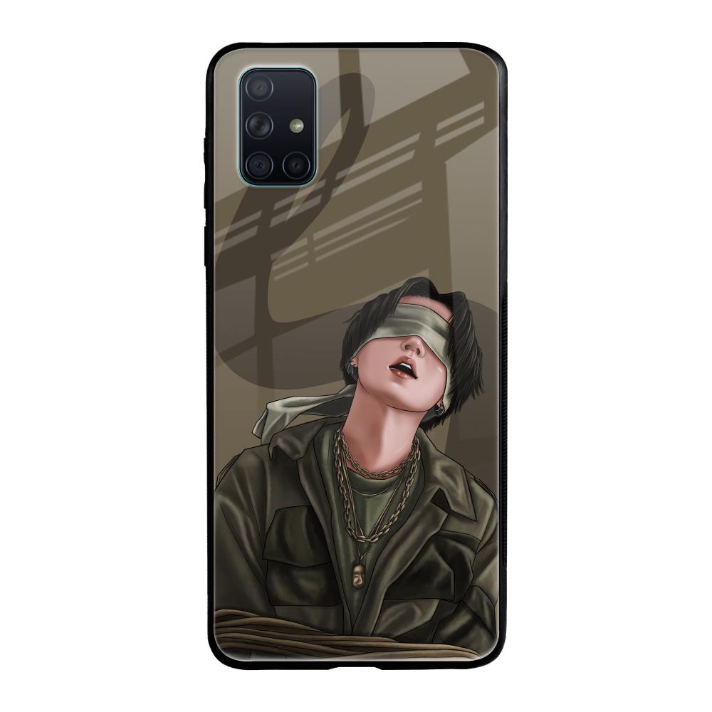 Blind Fold Samsung Galaxy A71 Glass Back Cover Online