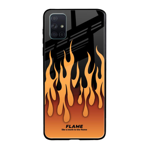 Fire Flame Samsung Galaxy A71 Glass Back Cover Online