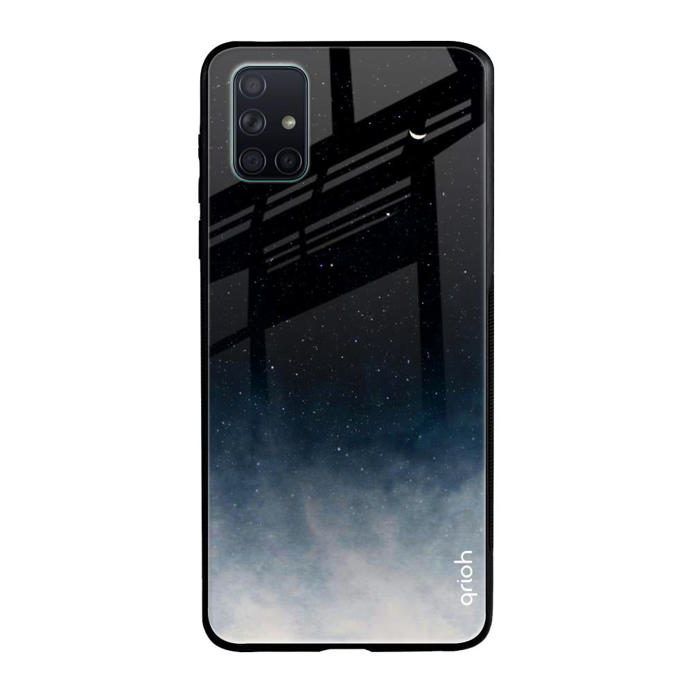Black Aura Samsung Galaxy A71 Glass Back Cover Online