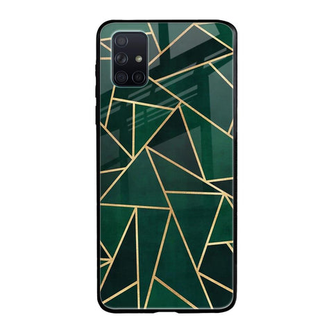 Abstract Green Samsung Galaxy A71 Glass Back Cover Online