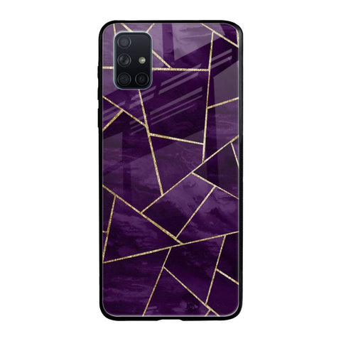 Geometric Purple Samsung Galaxy A71 Glass Back Cover Online