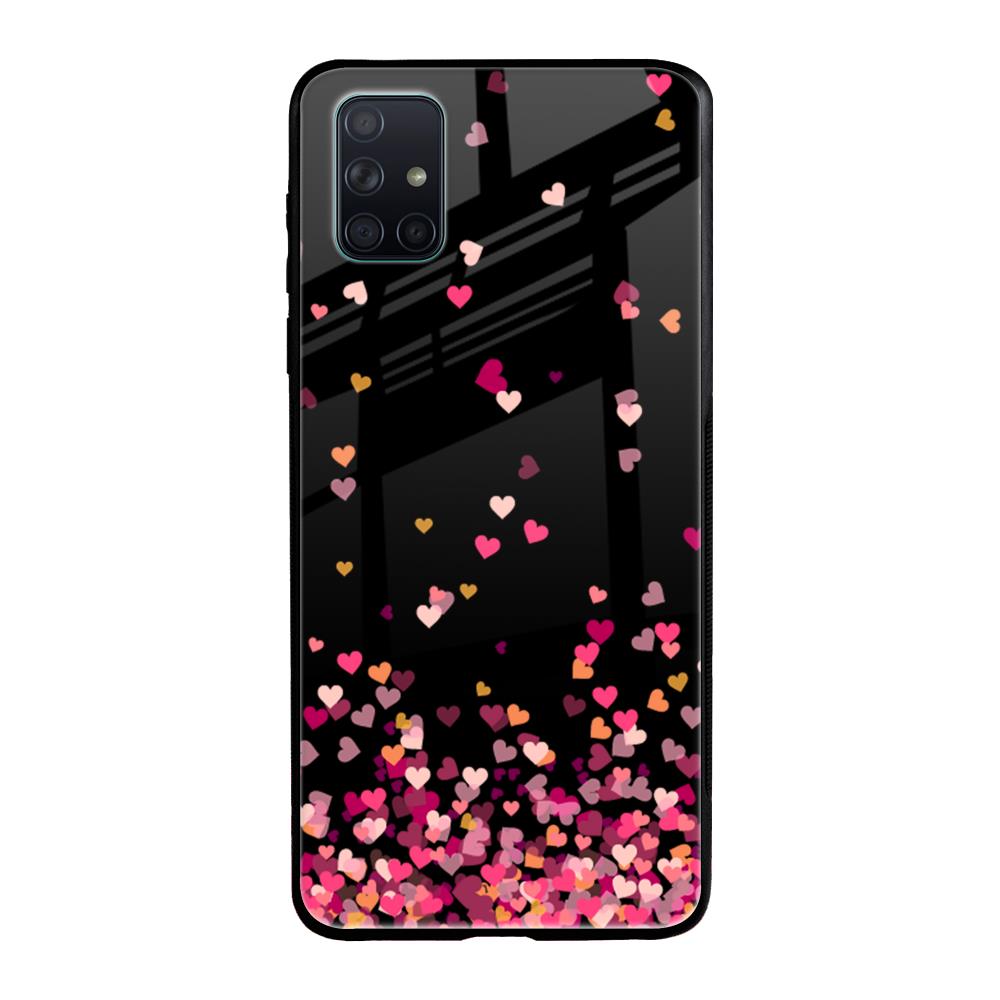 Heart Rain Fall Samsung Galaxy A71 Glass Back Cover Online