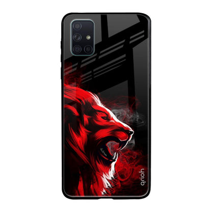 Red Angry Lion Samsung Galaxy A71 Glass Back Cover Online