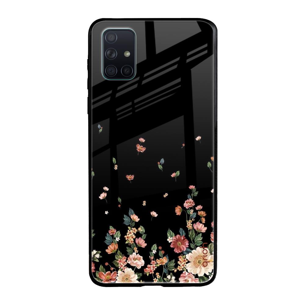 Floating Floral Print Samsung Galaxy A71 Glass Back Cover Online