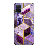 Purple Rhombus Marble Samsung Galaxy A71 Glass Back Cover Online