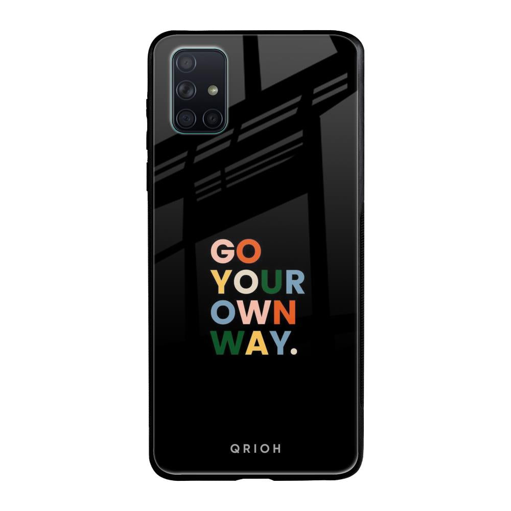 Go Your Own Way Samsung Galaxy A71 Glass Back Cover Online