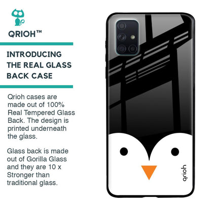 Cute Penguin Glass Case for Samsung Galaxy A71