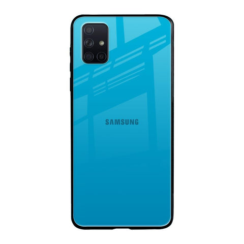 Blue Aqua Samsung Galaxy A71 Glass Back Cover Online