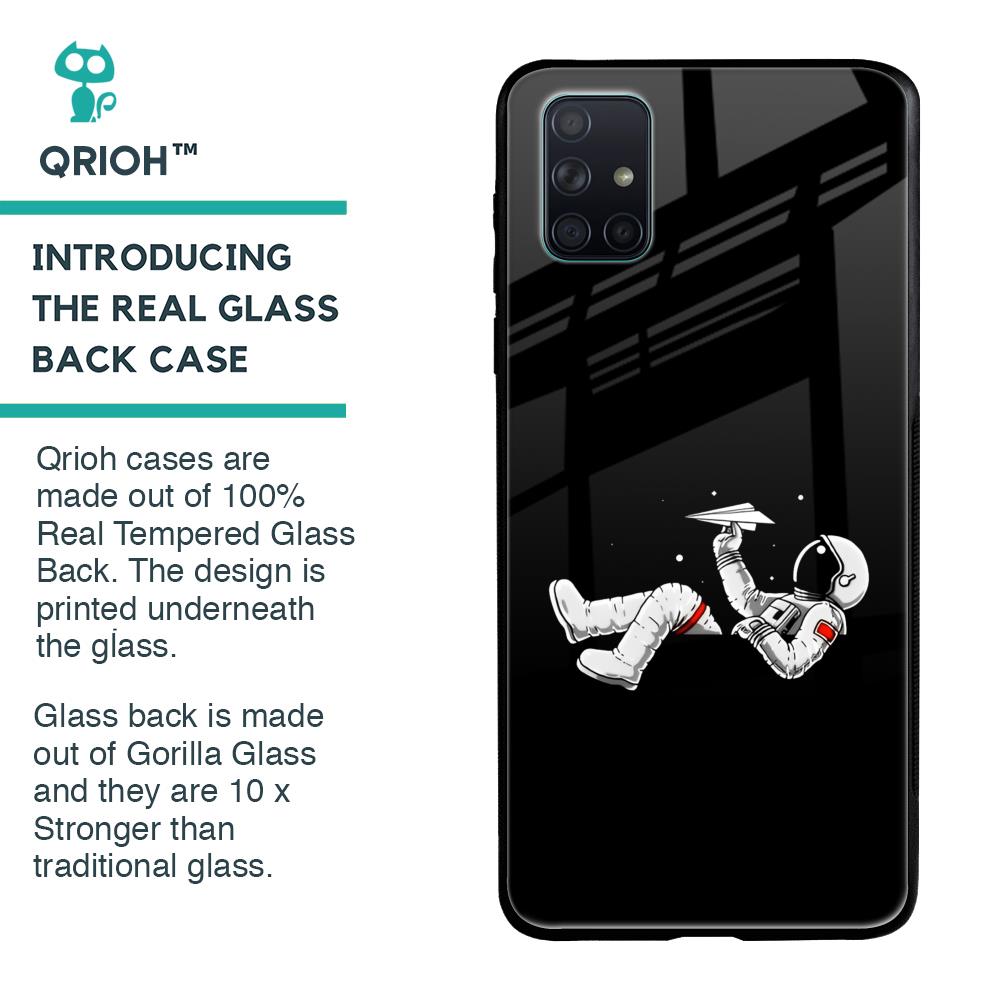 Space Traveller Glass Case for Samsung Galaxy A71