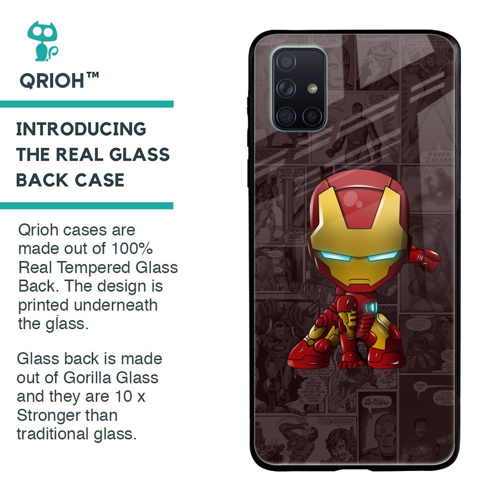Angry Baby Super Hero Glass Case for Samsung Galaxy A71