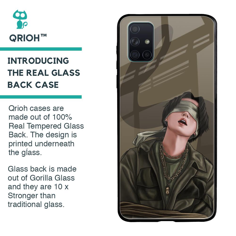 Blind Fold Glass Case for Samsung Galaxy A71