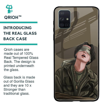 Blind Fold Glass Case for Samsung Galaxy A71