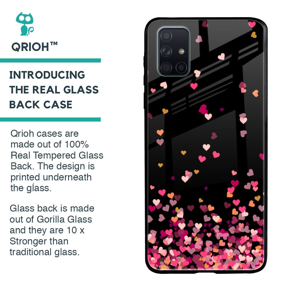 Heart Rain Fall Glass Case For Samsung Galaxy A71
