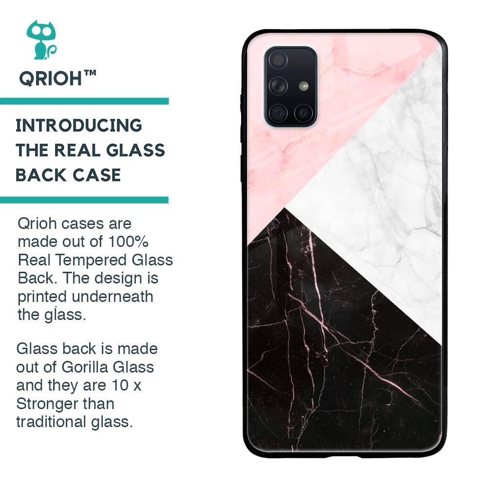 Marble Collage Art Glass Case For Samsung Galaxy A71