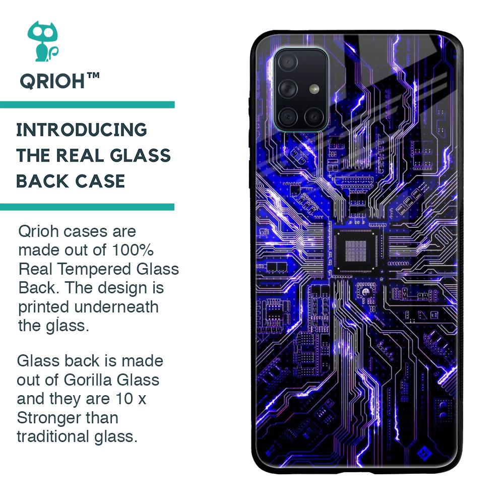 Techno Color Pattern Glass Case For Samsung Galaxy A71