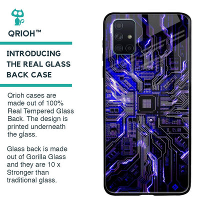 Techno Color Pattern Glass Case For Samsung Galaxy A71