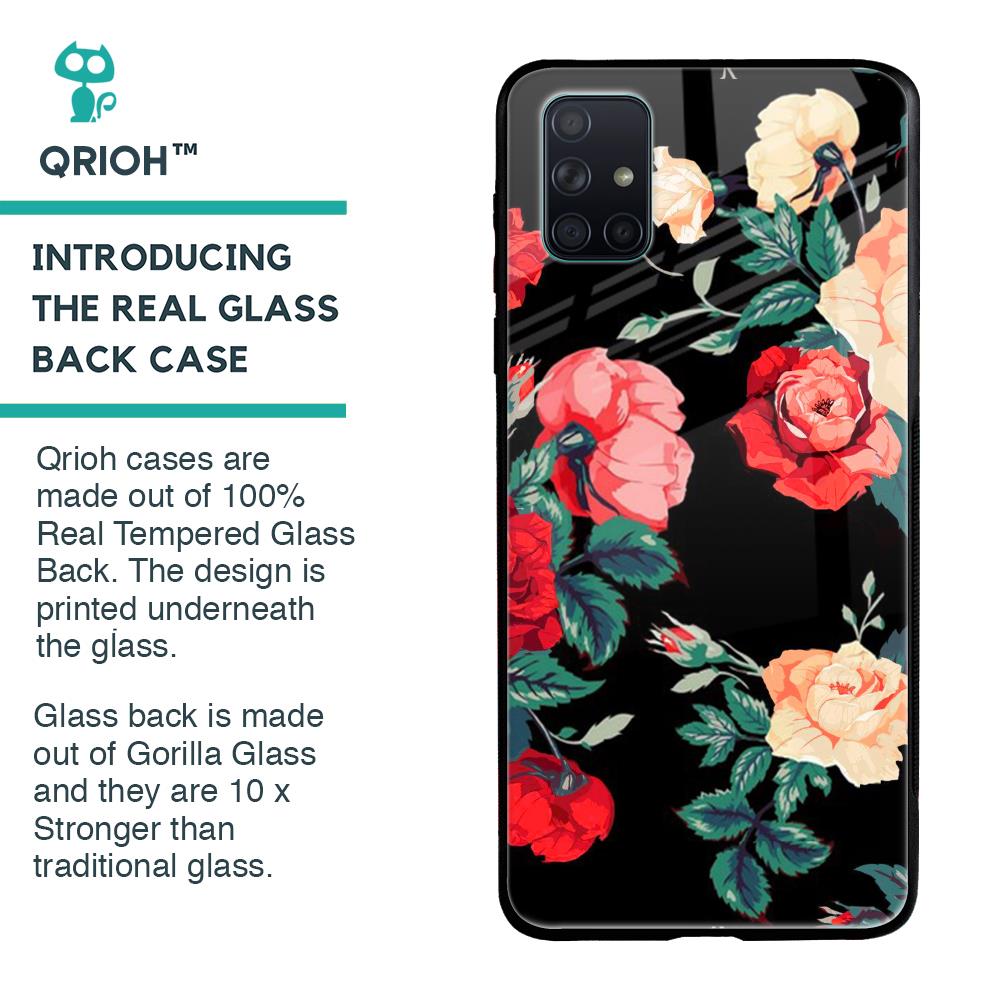 Floral Bunch Glass Case For Samsung Galaxy A71