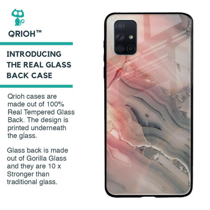 Pink And Grey Marble Glass Case For Samsung Galaxy A71