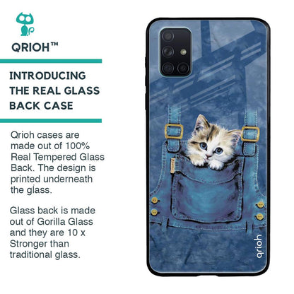 Kitty In Pocket Glass Case For Samsung Galaxy A71