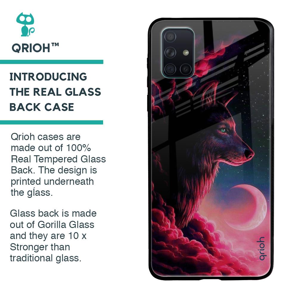 Moon Wolf Glass Case for Samsung Galaxy A71
