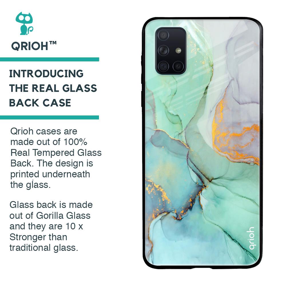 Green Marble Glass case for Samsung Galaxy A71