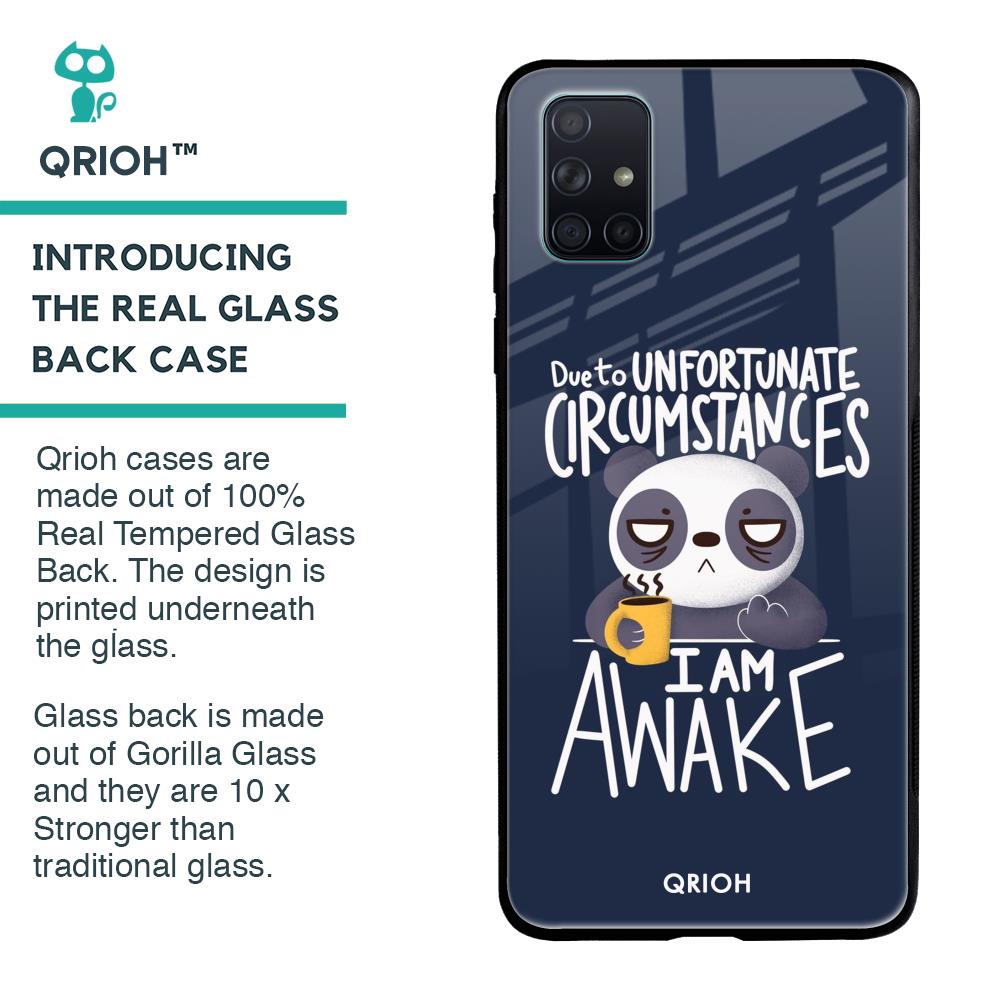 Struggling Panda Glass Case for Samsung Galaxy A71