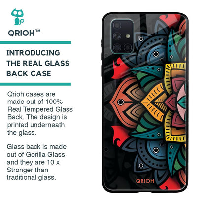 Retro Gorgeous Flower Glass Case for Samsung Galaxy A71