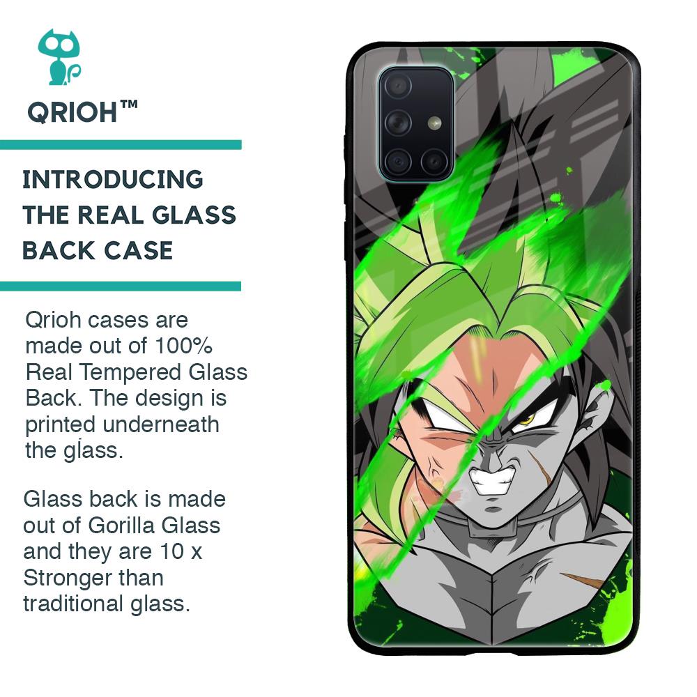 Anime Green Splash Glass Case for Samsung Galaxy A71
