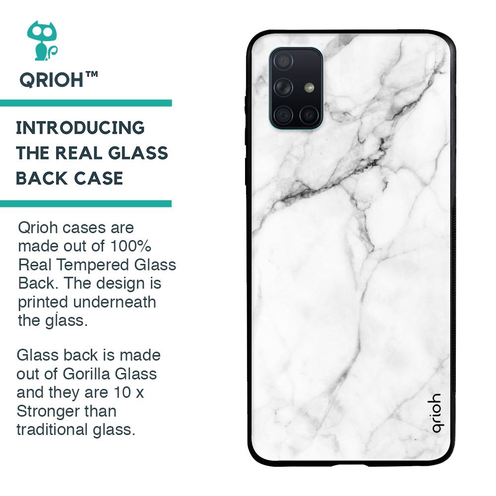 Modern White Marble Glass case for Samsung Galaxy A71