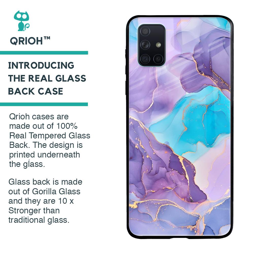 Alcohol ink Marble Glass Case for Samsung Galaxy A71