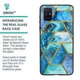 Turquoise Geometrical Marble Glass Case for Samsung Galaxy A71
