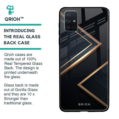 Sleek Golden & Navy Glass Case for Samsung Galaxy A71