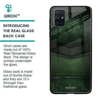 Green Leather Glass Case for Samsung Galaxy A71