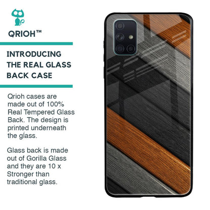 Tri Color Wood Glass Case for Samsung Galaxy A71