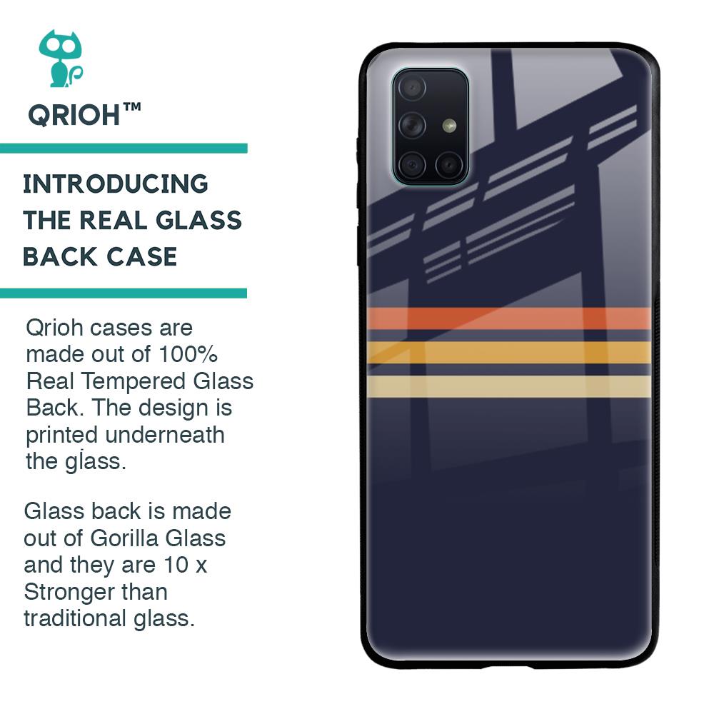 Tricolor Stripes Glass Case For Samsung Galaxy A71