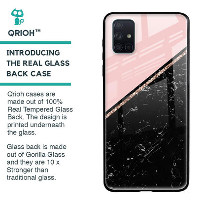 Marble Texture Pink Glass Case For Samsung Galaxy A71
