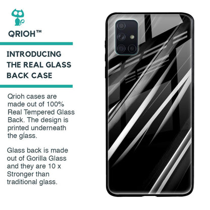 Black & Grey Gradient Glass Case For Samsung Galaxy A71