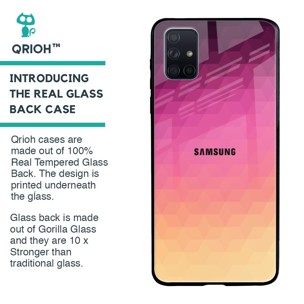 Geometric Pink Diamond Glass Case for Samsung Galaxy A71