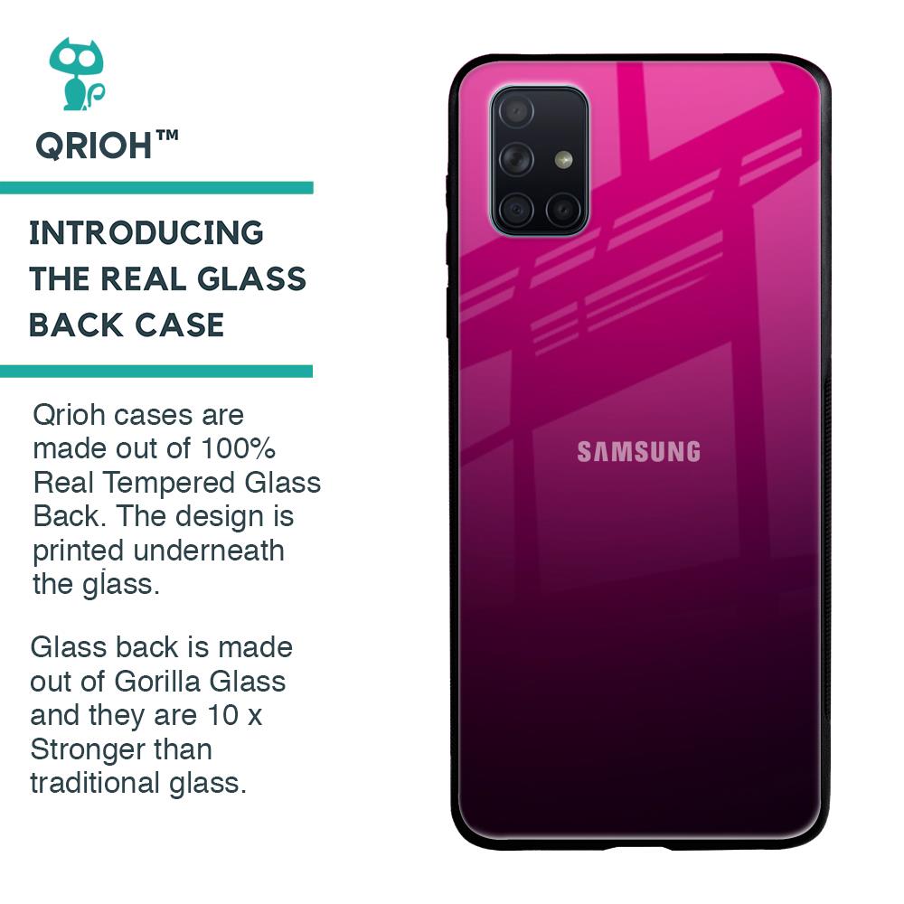 Purple Ombre Pattern Glass Case for Samsung Galaxy A71