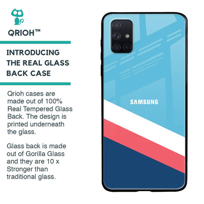 Pink & White Stripes Glass Case For Samsung Galaxy A71