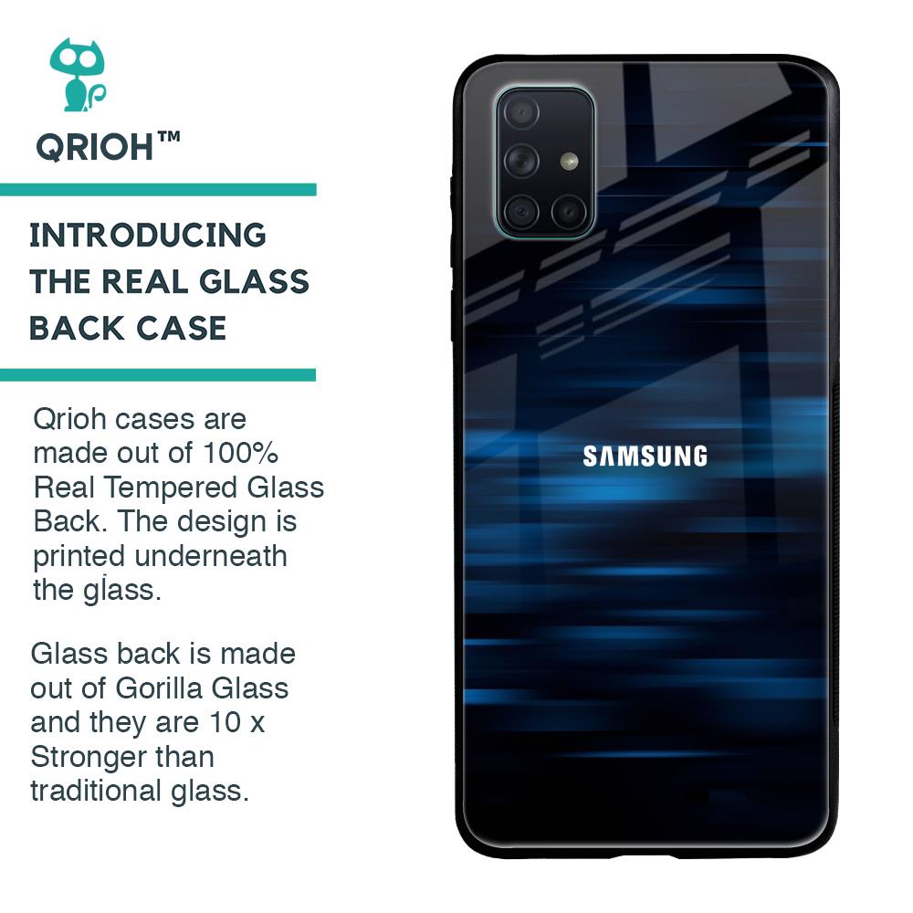 Blue Rough Abstract Glass Case for Samsung Galaxy A71